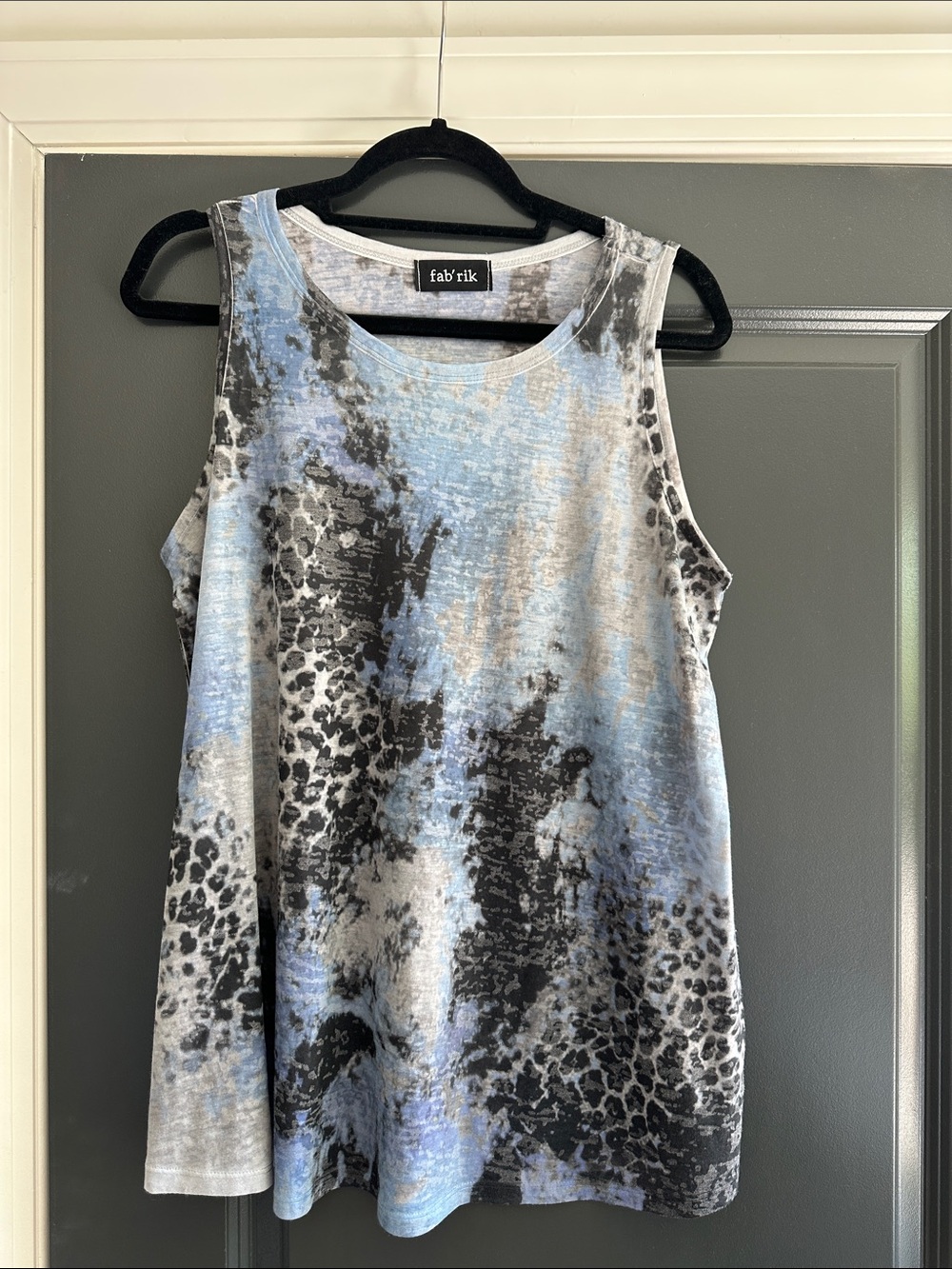 fab'rik Blue & Gray Animal-Print Tank